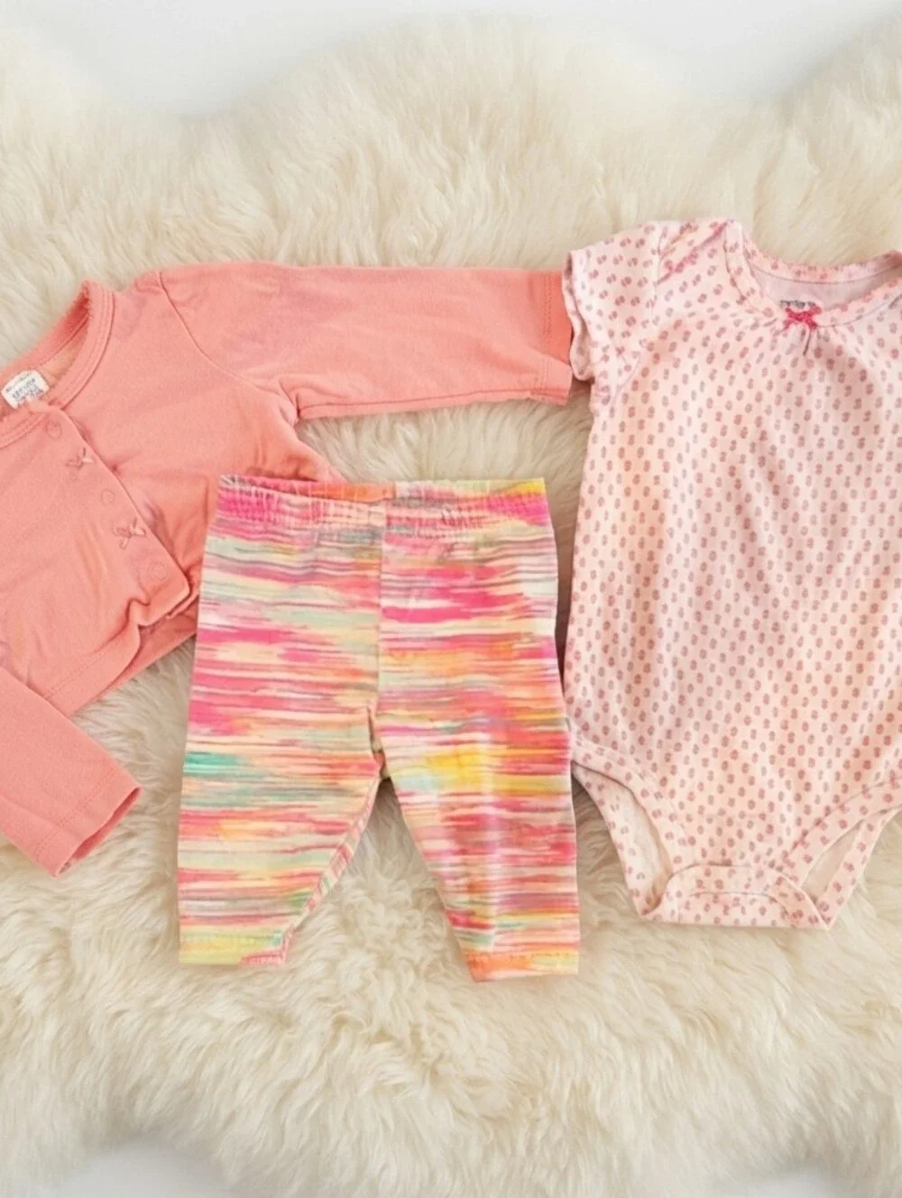 Carter's 9M Pink and Multicolor Baby Outfit Set